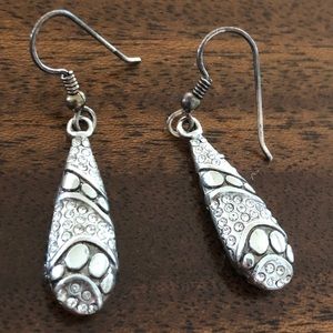 Brighton pave Swarovski crystal teardrop dangle earrings